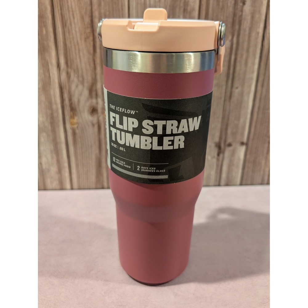 Stanley Iceflow Flip Straw Tumbler 30oz Raspberry Insulated Water Bottle NWT